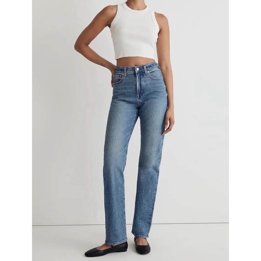 Madewell 90s Straight Leg Jeans Medium Wash High Rise Denim Size 26